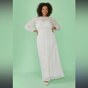 NWT ModCloth women’s white lace just the beginning maxi dress 1X wedding bridal